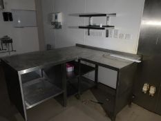 L Shaped Stainless Steel Storage Counter