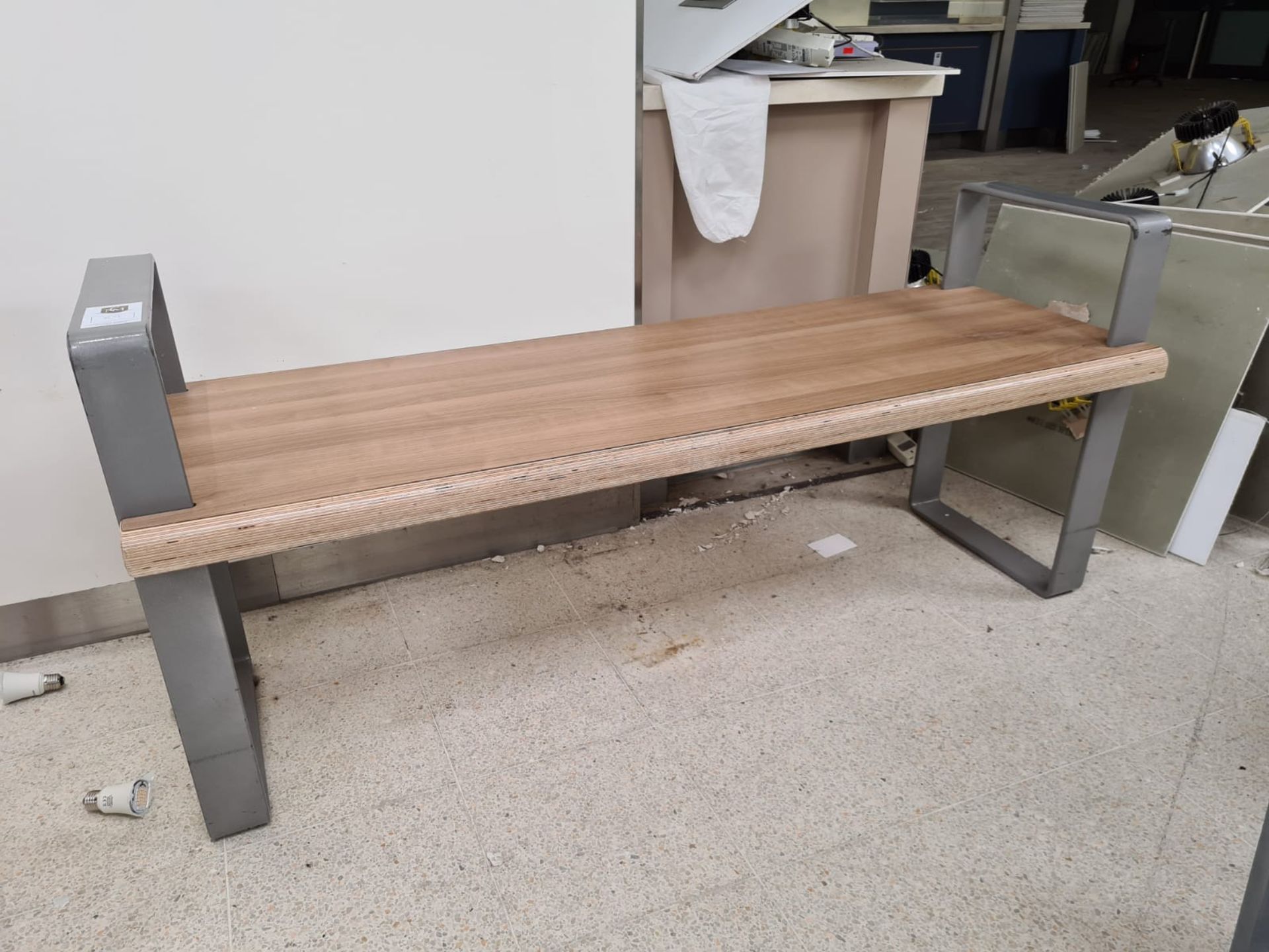 Steel Frame Wooden Bench - Image 2 of 2