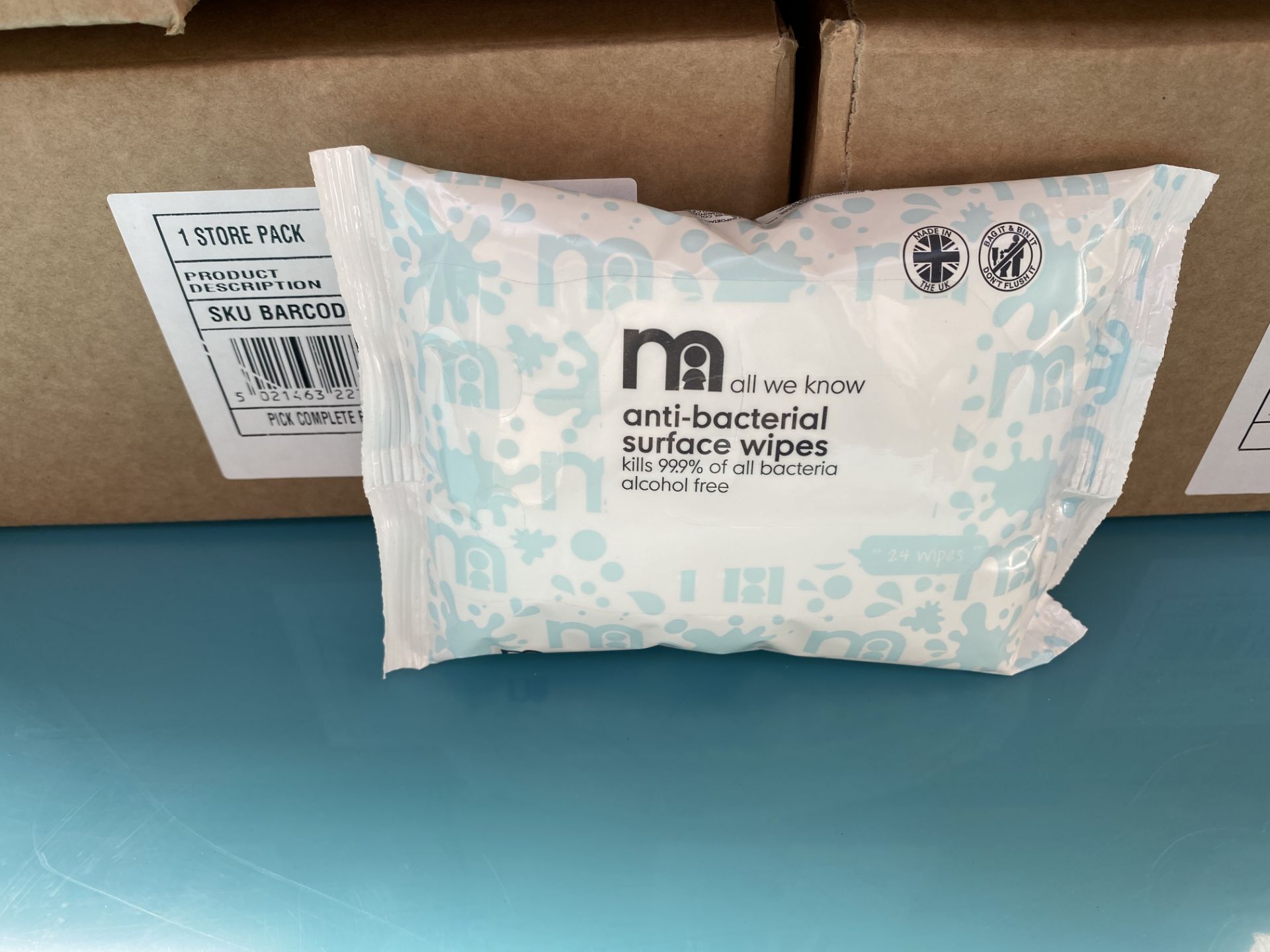 MOTHERCARE anti-bacterial surface wipes. 100 x 24 pack. RRP £199 PLUS - Image 2 of 3