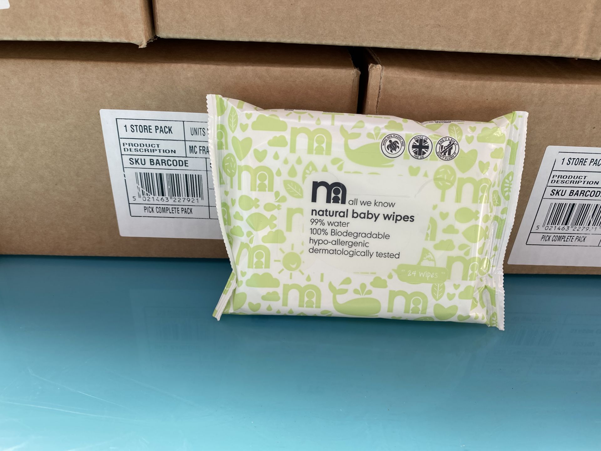 MOTHERCARE baby wipes, natural water wipes. 100 x 24 pack. RRP £199 PLUS - Image 2 of 3