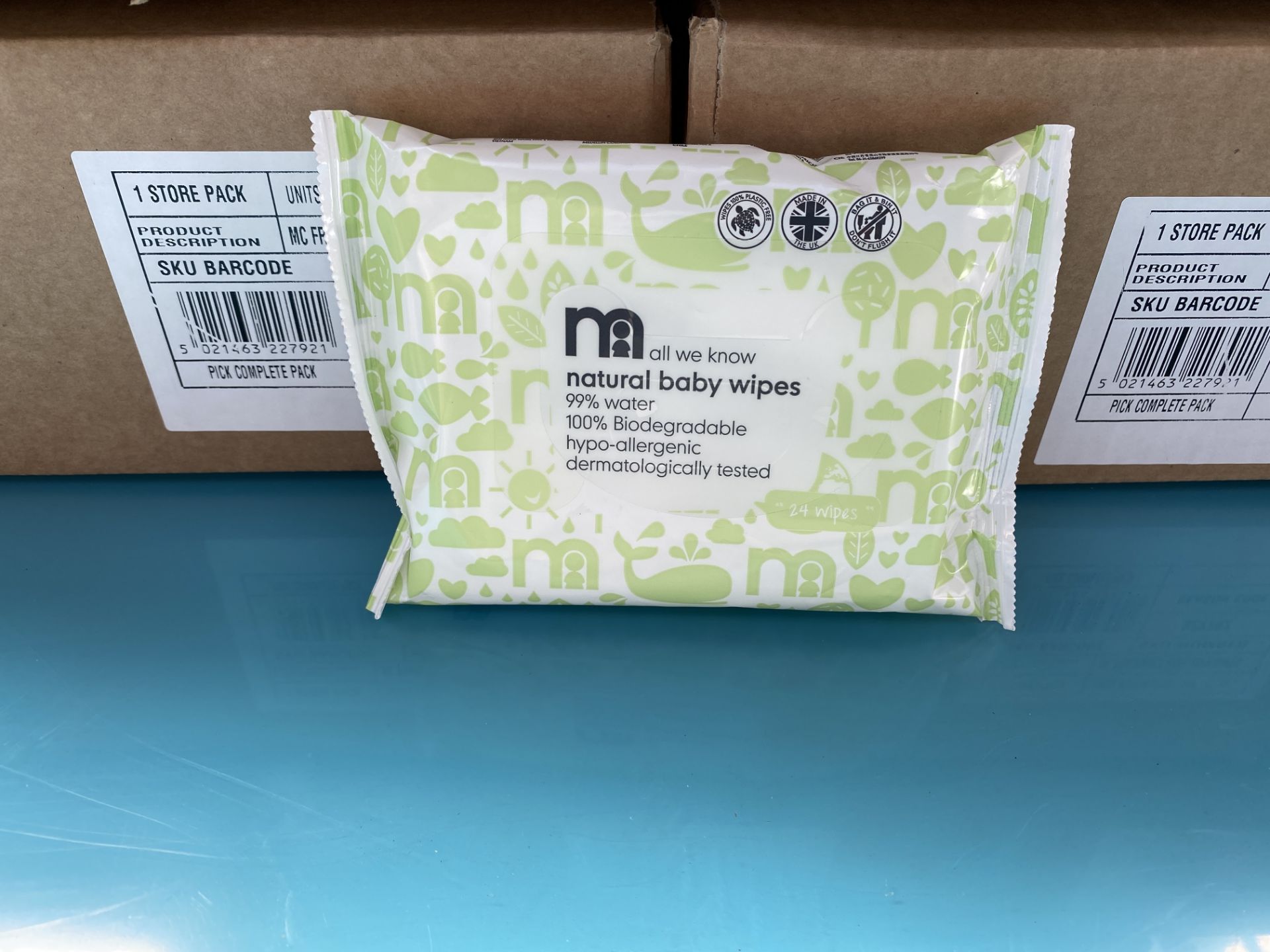 MOTHERCARE baby wipes, natural water wipes. 100 x 24 pack. RRP £199 PLUS - Image 2 of 3