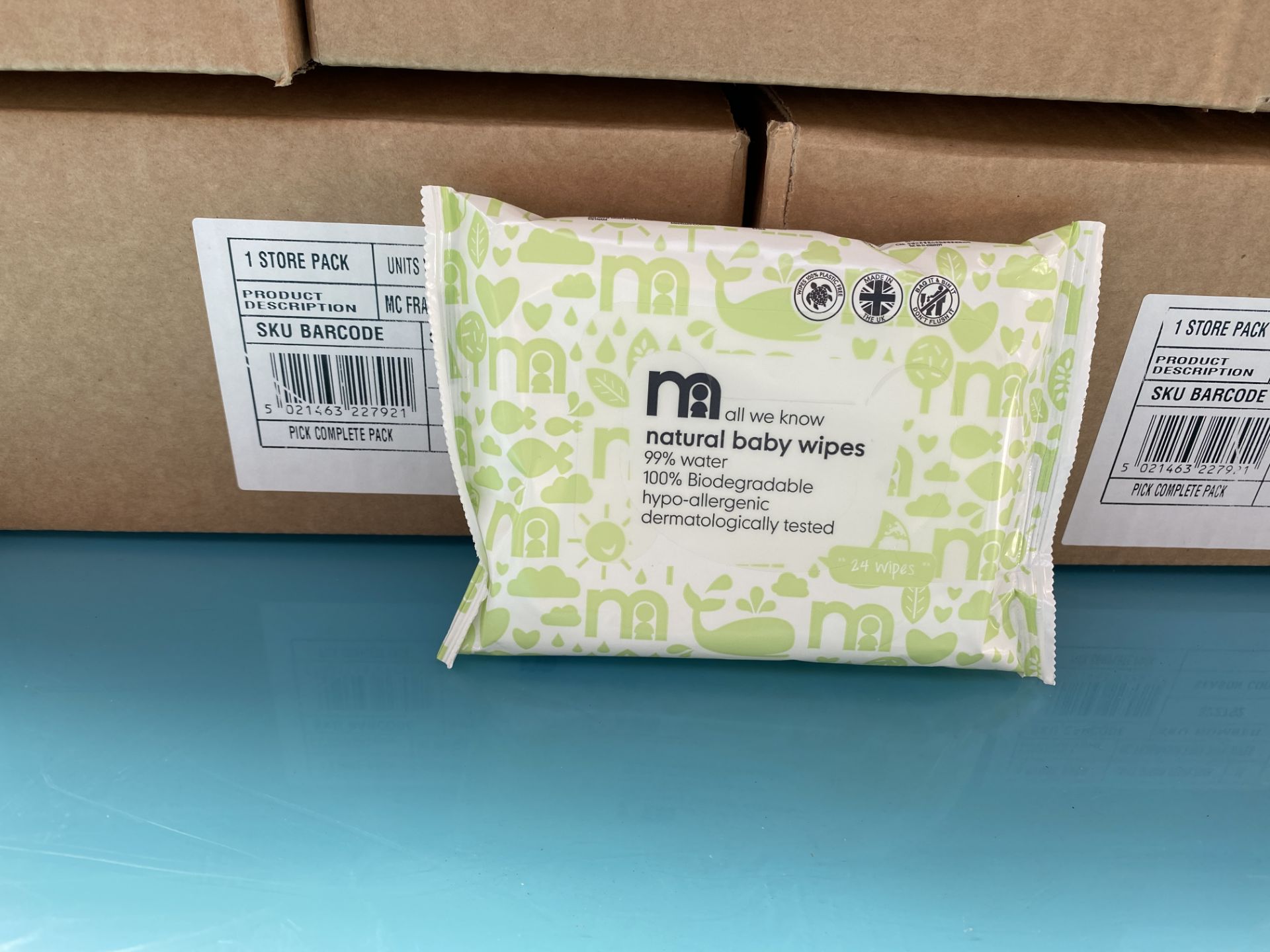 MOTHERCARE baby wipes, natural water wipes. 100 x 24 pack. RRP £199 PLUS - Image 2 of 3