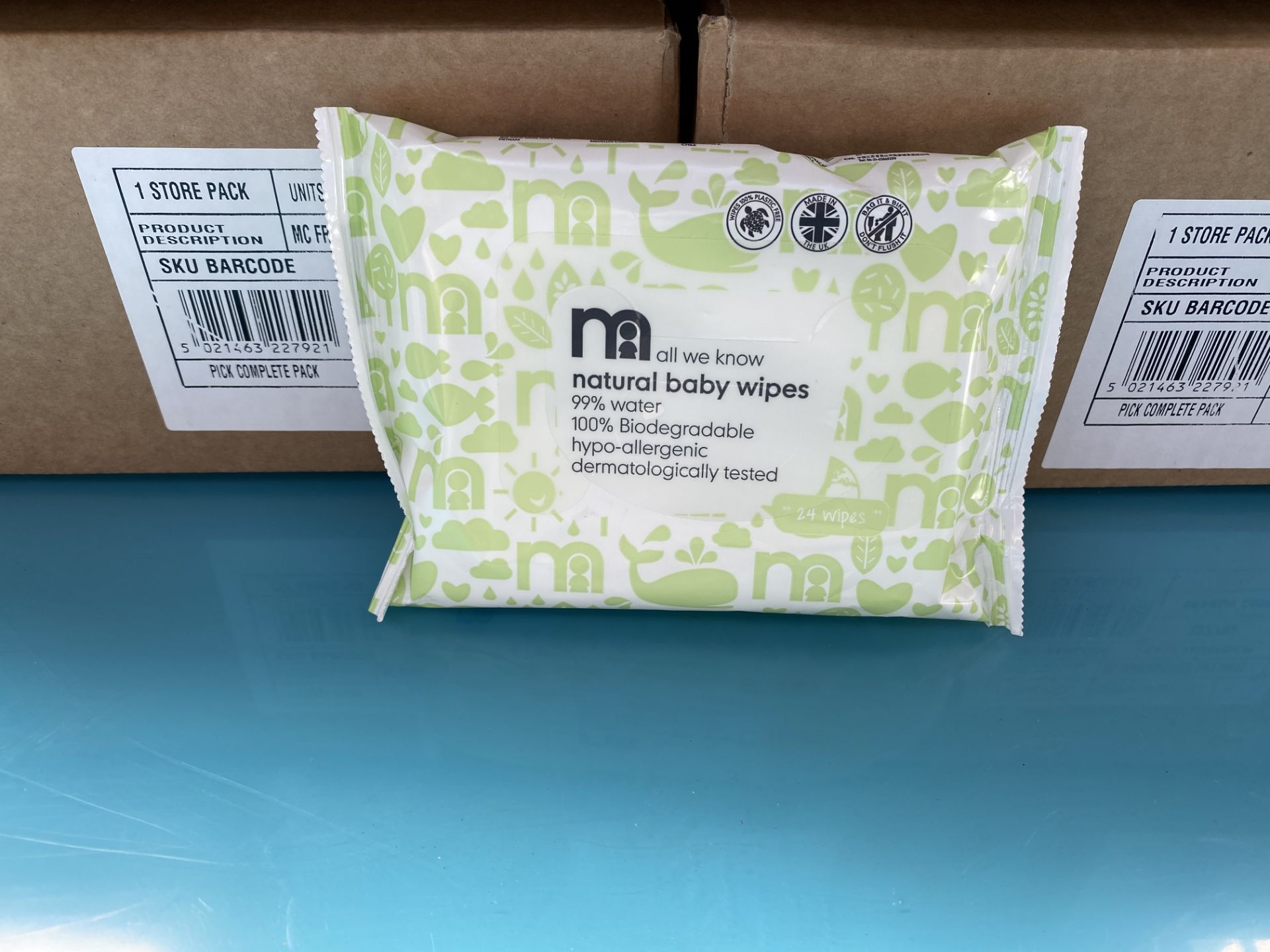 MOTHERCARE baby wipes, natural water wipes. 100 x 24 pack. RRP £199 PLUS - Image 2 of 3