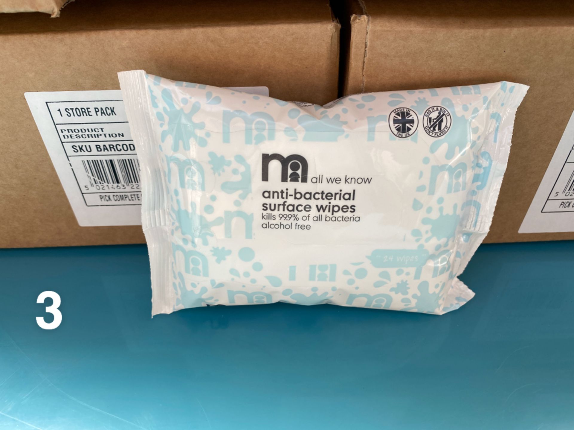 MOTHERCARE anti-bacterial surface wipes. 100 x 24 pack. RRP £199 PLUS - Image 2 of 3