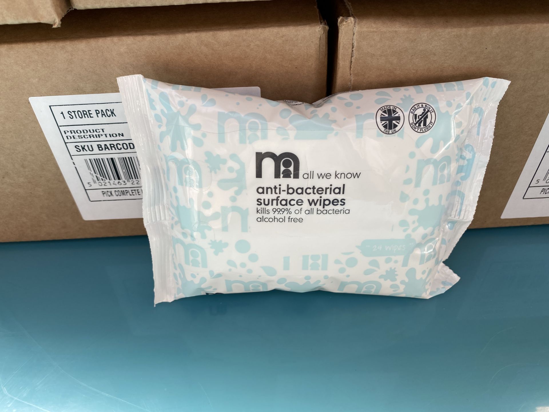 MOTHERCARE anti-bacterial surface wipes. 100 x 24 pack. RRP £199 PLUS - Image 2 of 3