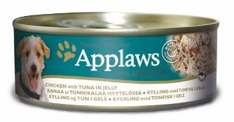 Applaws Dog Tin 12x(6x156g) Chicken with tuna in Jelly. 72 tins total. Full RRP £132 plus.