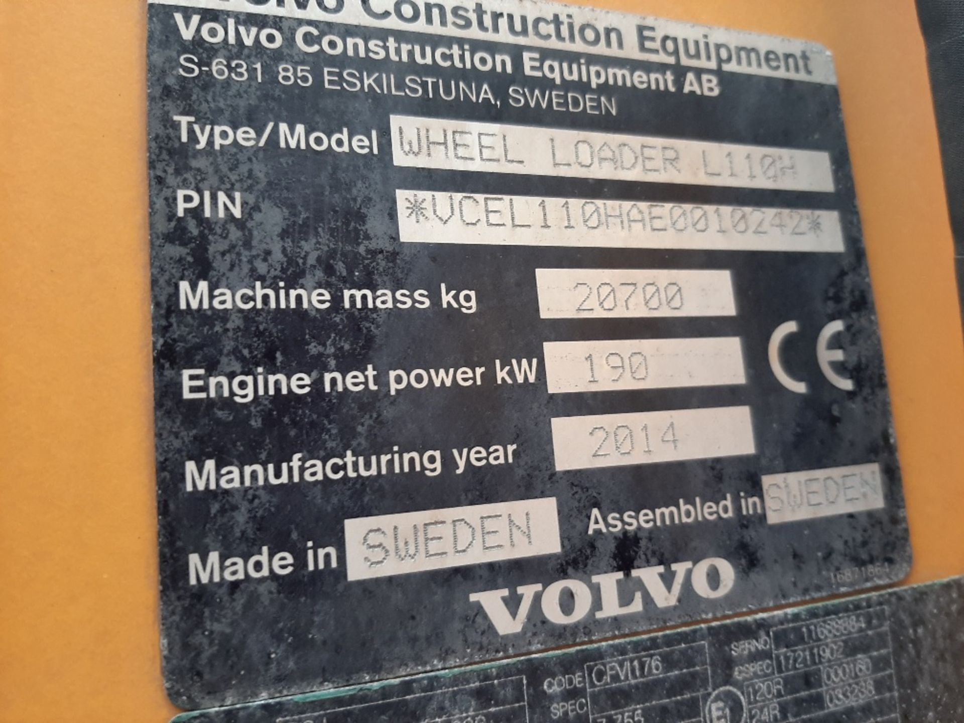 2014 Volvo L110H Loader - Image 9 of 20