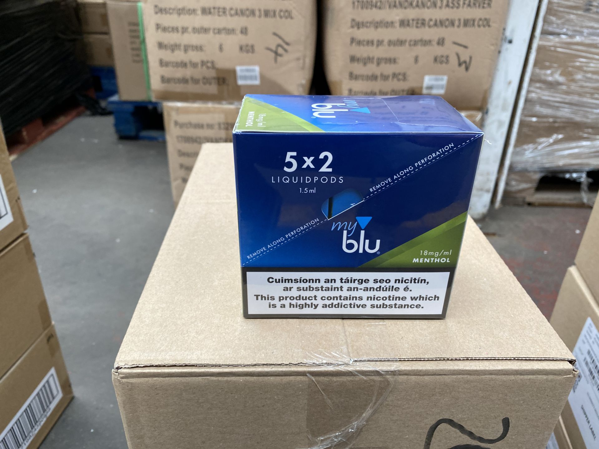 180 x MY BLU E-Liquid Menthol 18mg (3 boxes x 60 per box)