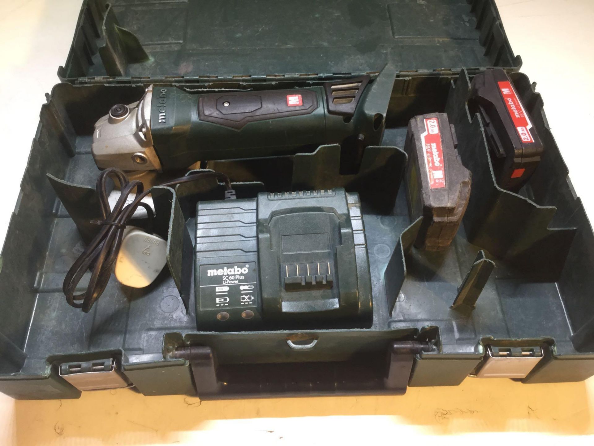 Metabo Cordless Grinder With Charger & X2 18v Batteries (Boxed) - Image 7 of 8