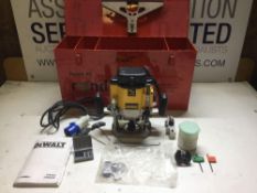 Dewalt router model DW625E 240volts c/w Additional Bit & Attachments Boxed in very Good Condition