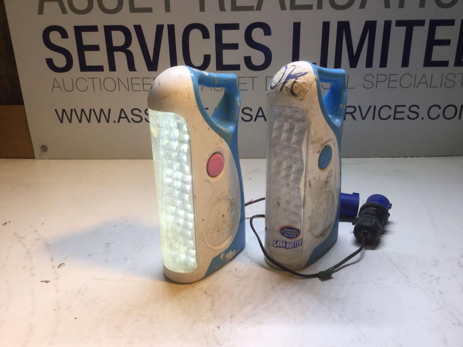 X2 Rechargeable lights with unbreakable glass 240v
