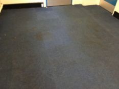 Carpet tiles, blue (damaged) 50m2 approx.