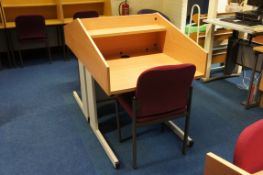 Double sided study unit with 2 x chairs