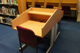 Double sided study unit with 2 x chairs
