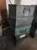 5 x Engineers Steel Storage Containers