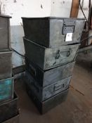 5 x Engineers Steel Storage Containers