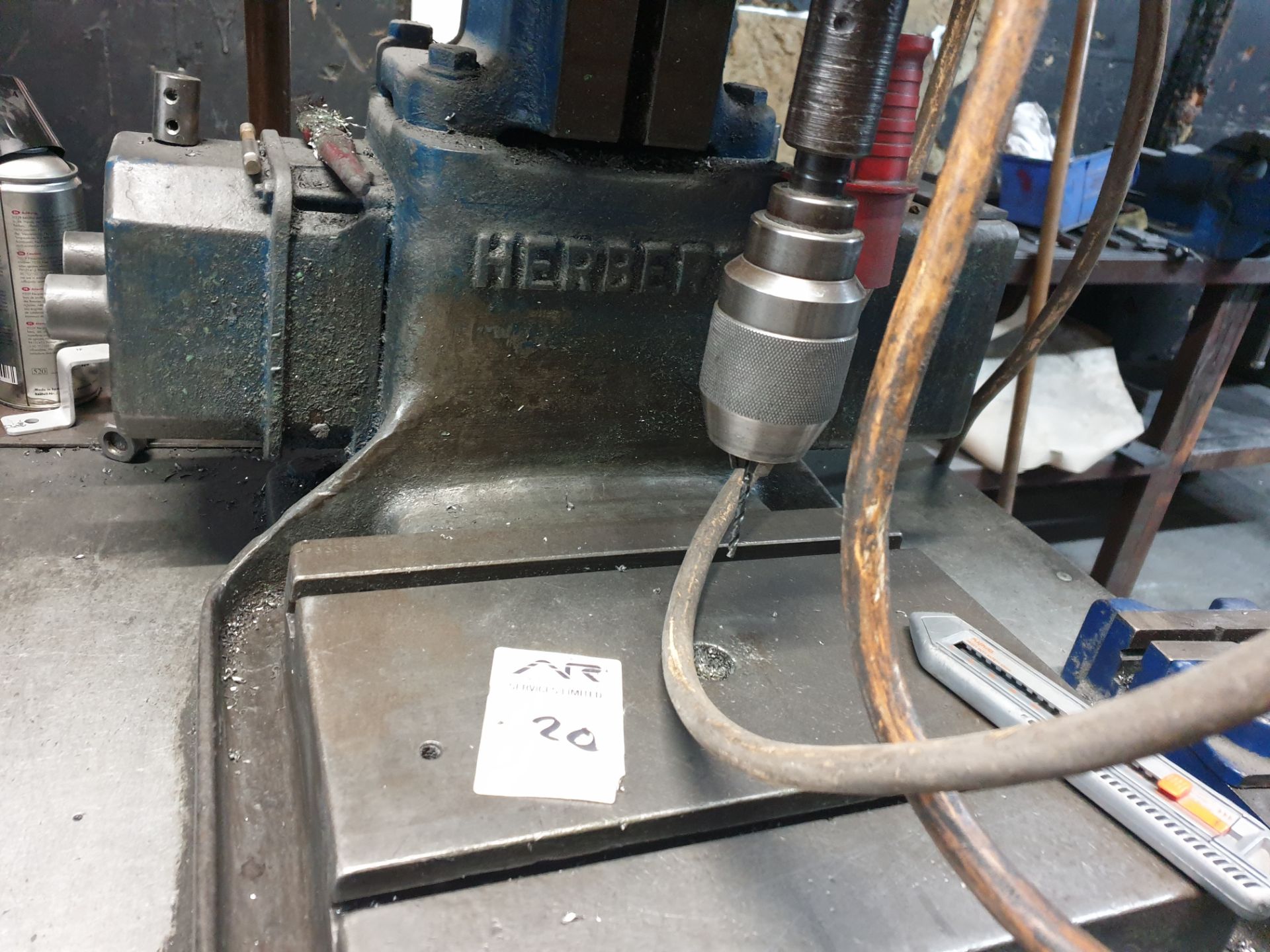 Herbert pillar drill with steel table / stand - Image 5 of 5