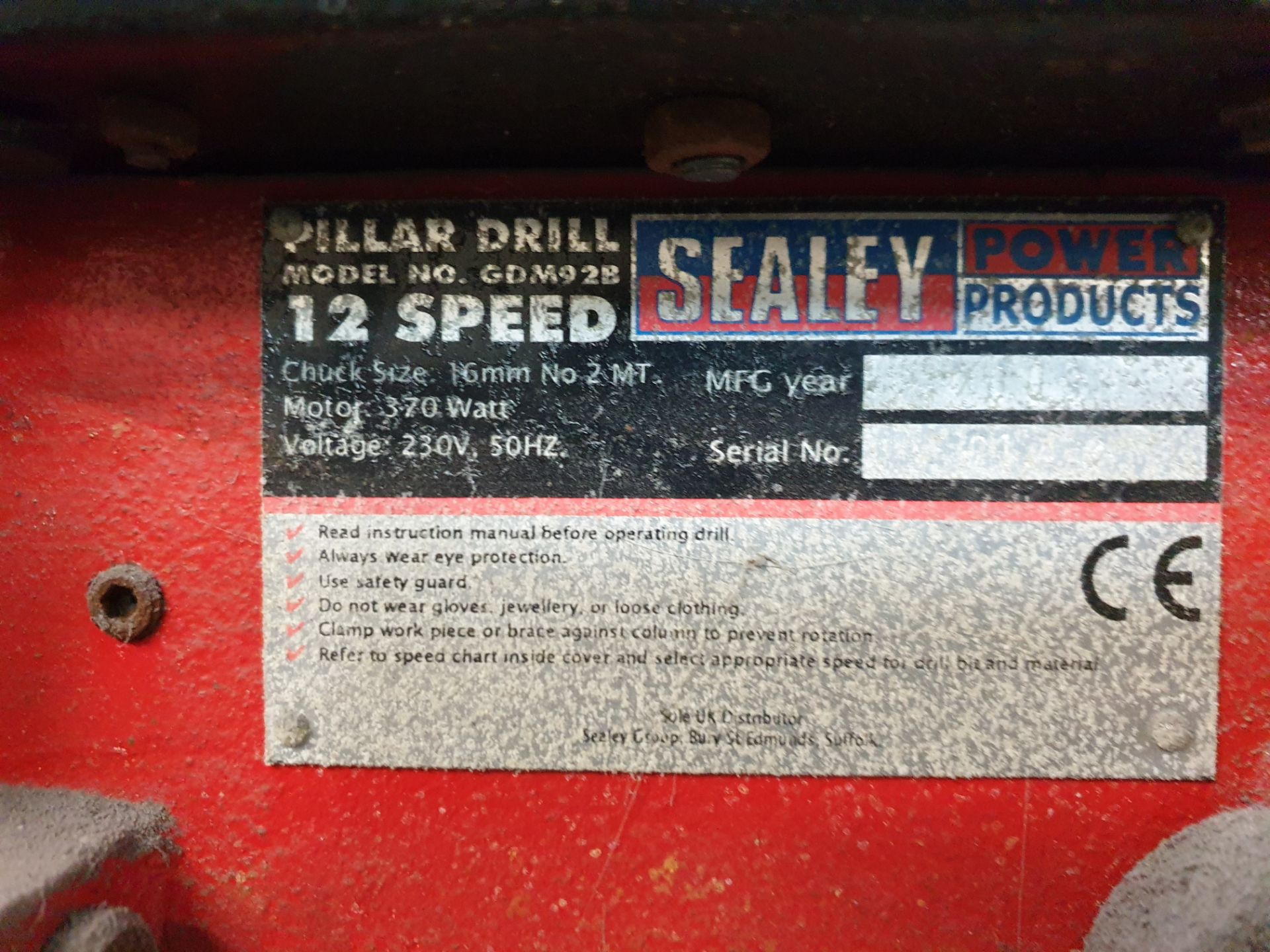 Sealey Pillar drill on wheeled stand - Image 3 of 4