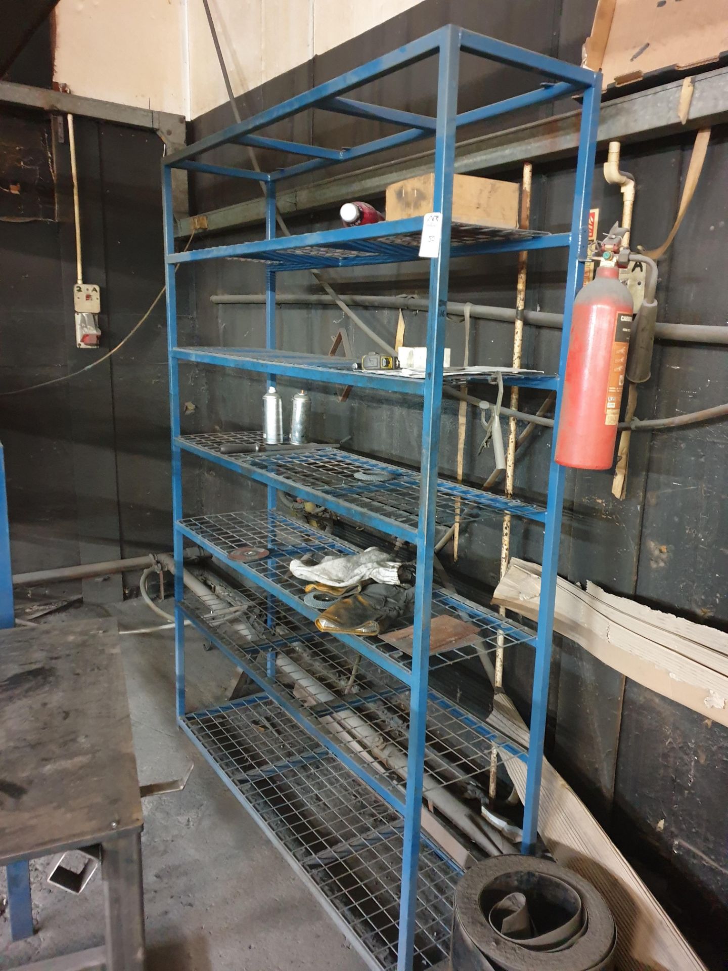 Steel shelving unit 1430 wide x 400 deep x 2000 tall