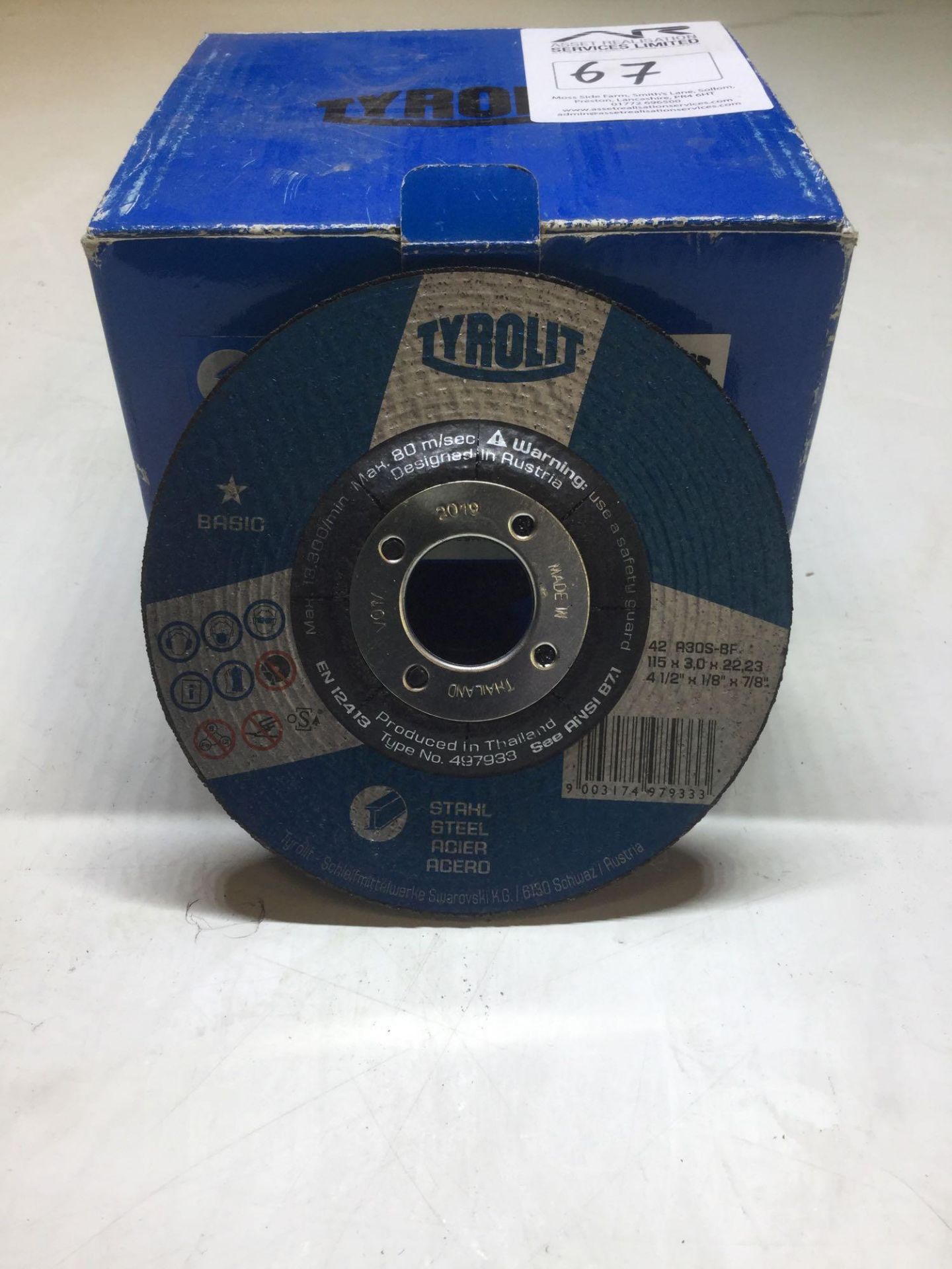 Tyrolit 4.5â€ Cut Off Discs x25 Per Box