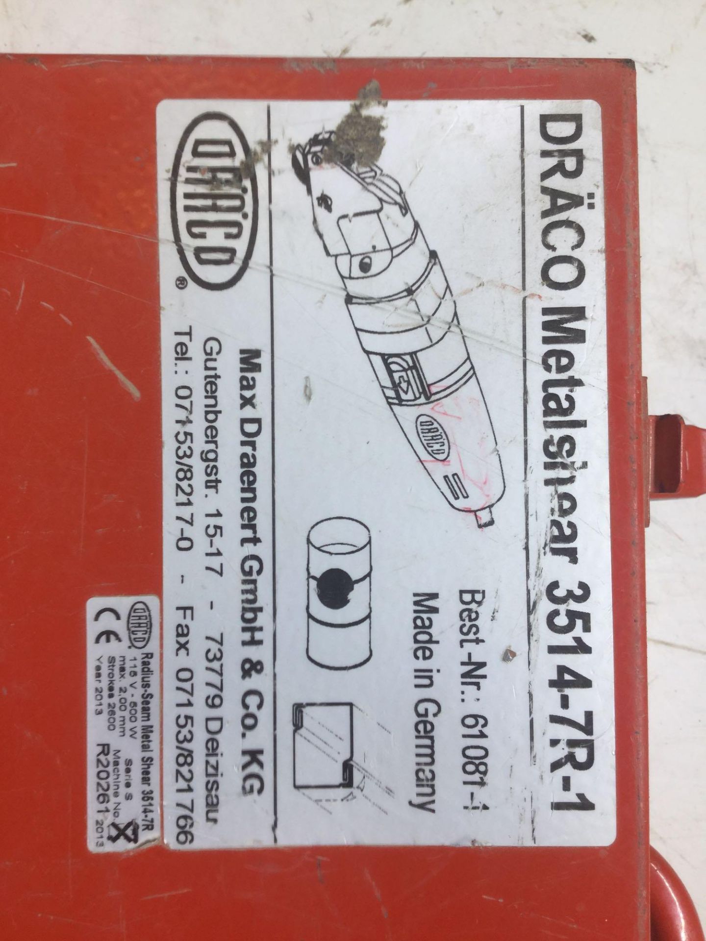 Draco metal shear model 3514-7R-1 - Image 4 of 4