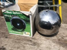 225mm dia - Drilled Stainless steel spheres - for use as water feature