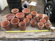 Selection of various vintage clay pots