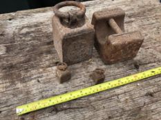 4 Vintage weights