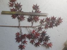 5 Pieces Plastic Japanese Maple Foliage painted