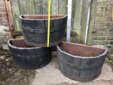 3 Half barrel planters