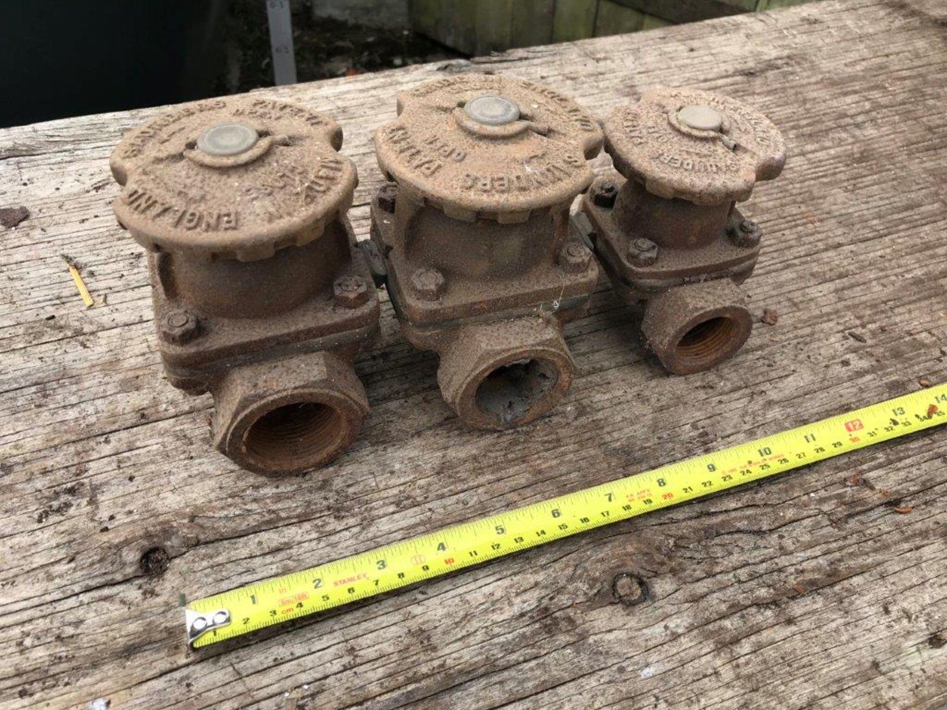 3 Saunders shut off valves