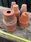 Selection of small terracotta pots