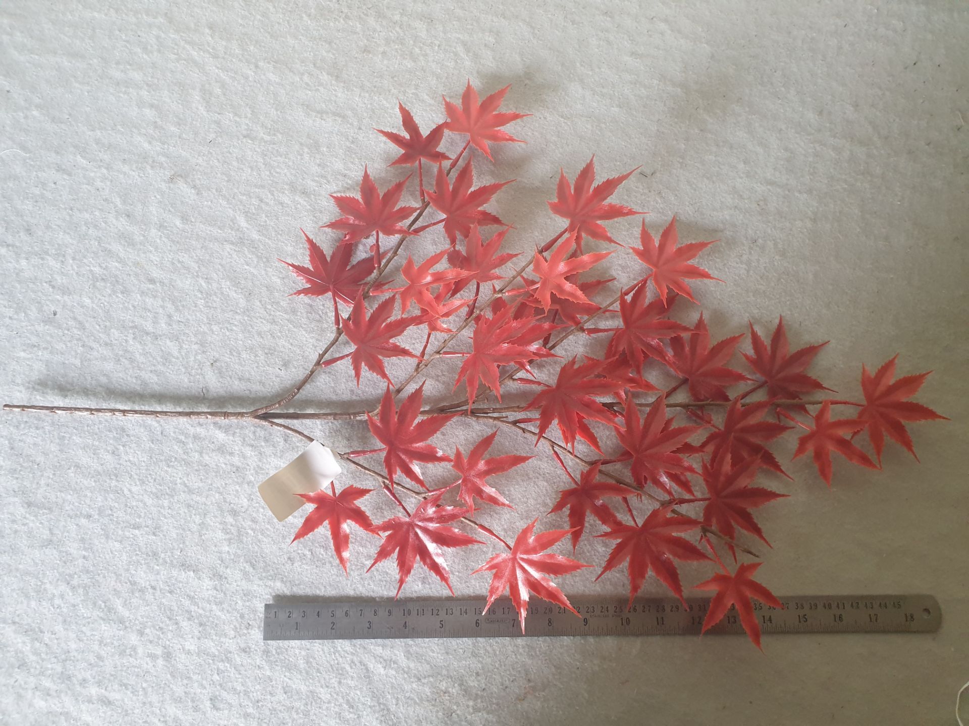 39 Pieces Plastic Japanese Maple Foliage - Orange - Unused - UVProtected.