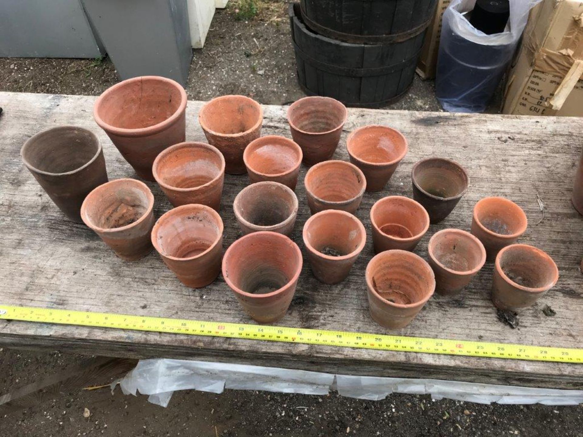 Selection of various vintage clay pots
