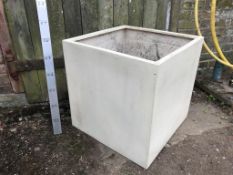 Ivory, Stone effect fibreglass planter - indoor or outdoor - 60cm x 60cm x 60cm