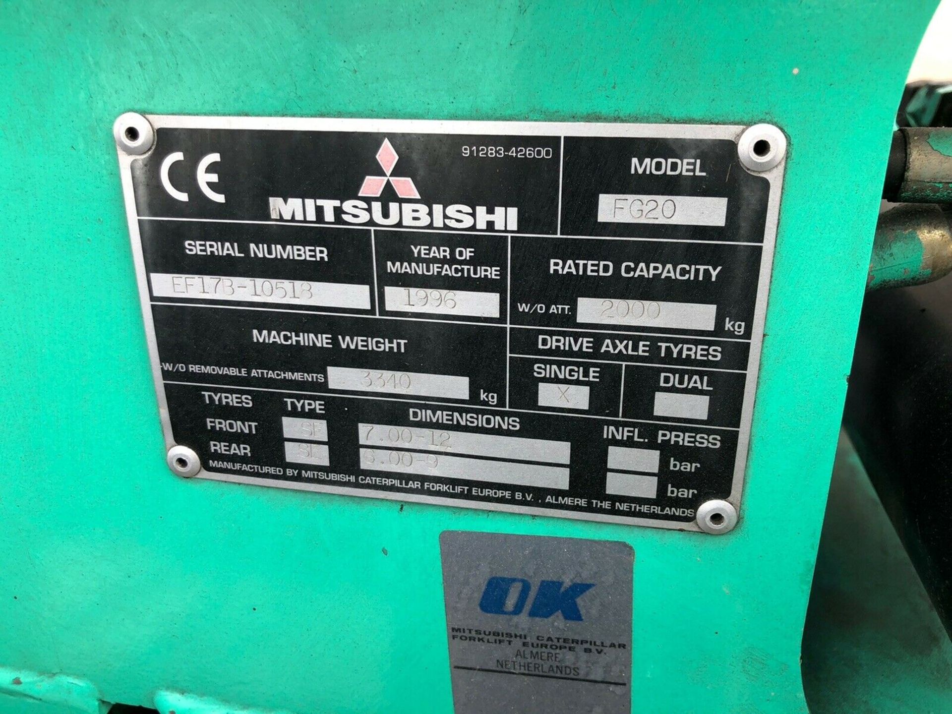 Mitsubishi Gas Forklift Truck - Image 6 of 6