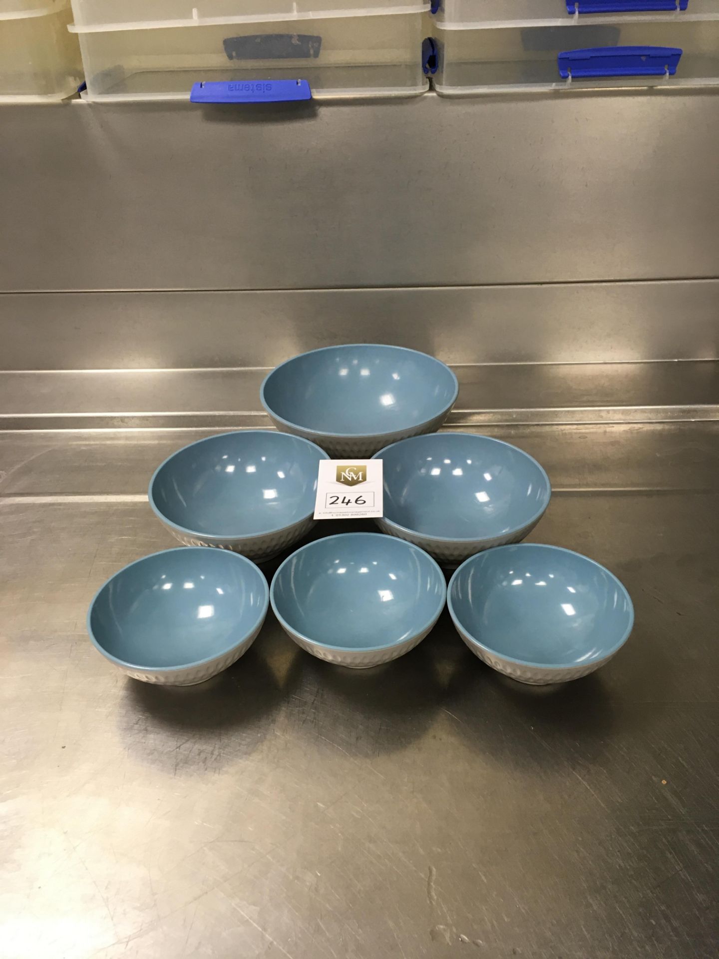 6 x Melamine Coloured Bowls