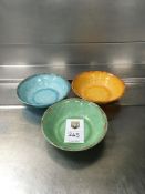 3 x Melamine Coloured Bowls