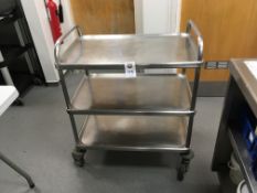 Stainless Steel 3 Tier Service Trolley