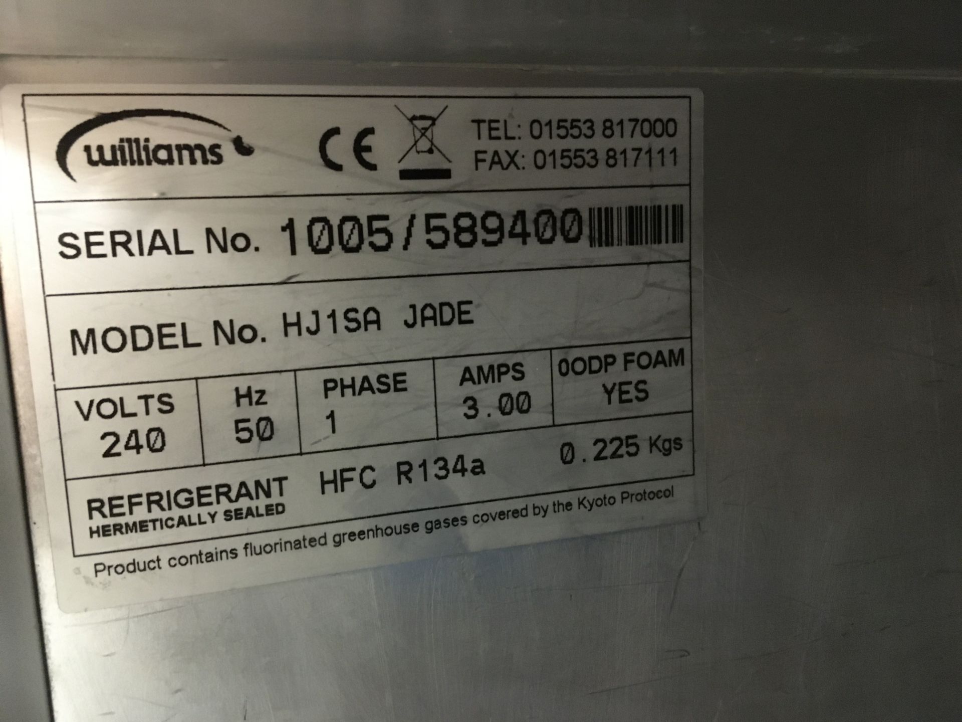 Williams HJ1SA Jade Upright Fridge - Image 3 of 3