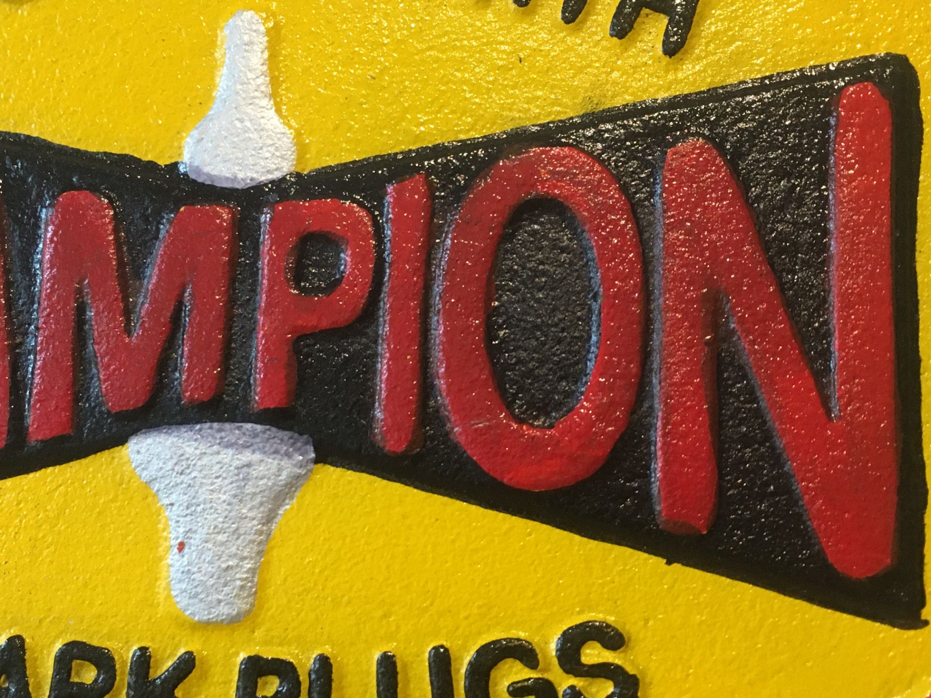 Champion 'Spark Plugs' Cast Iron Sign - Image 6 of 6
