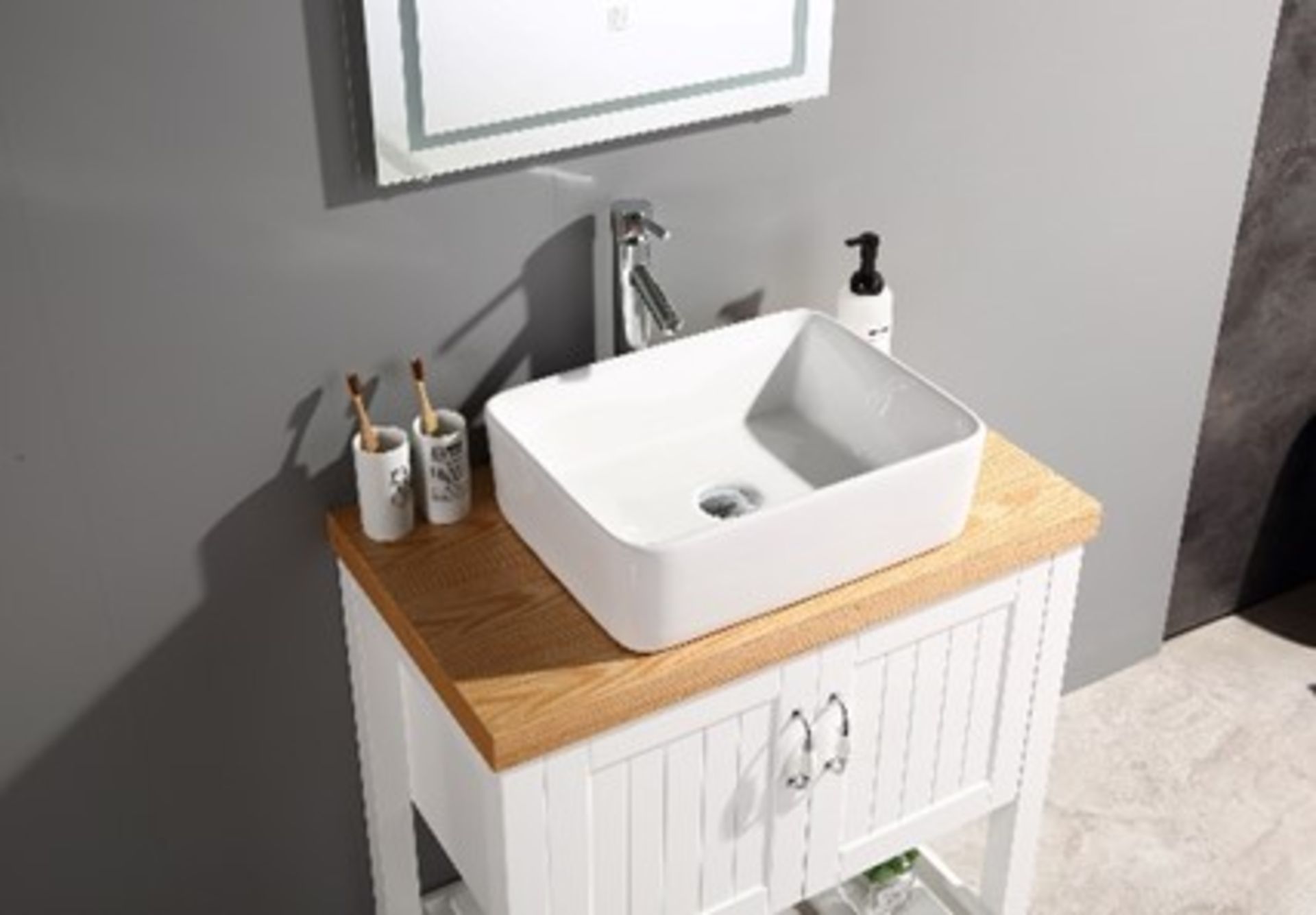 Miura Vanity Unit & Basin Sink Floor Standing Victorian Bathroom - Image 3 of 4