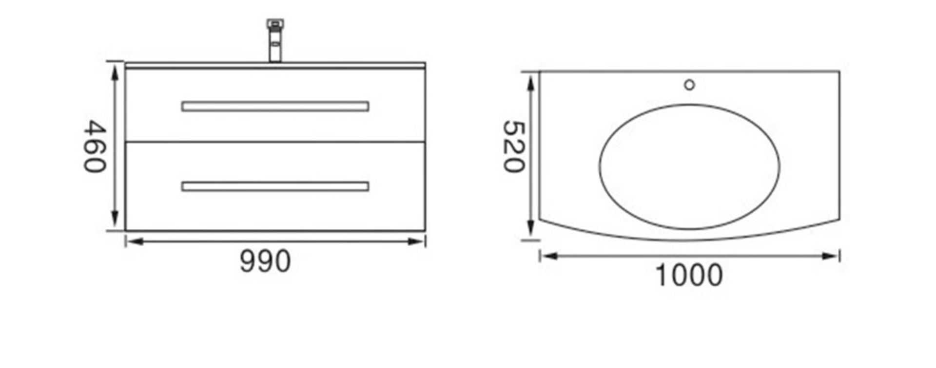 Miura Bathroom Vanity Unit & Glass Basin Sink - Bild 3 aus 3