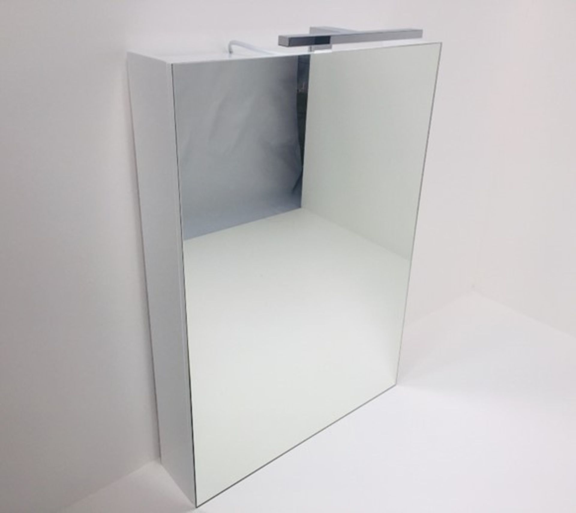 Mirrored Cabinet In White With LED Light