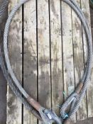 25t 4M Wire Rope Slings x 2 Hard Thimble Eyes