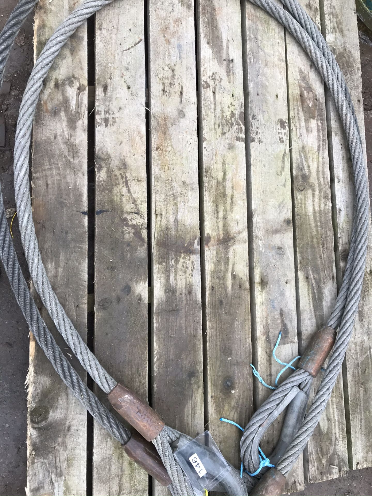 25t 4M Wire Rope Slings x 2 Hard Thimble Eyes