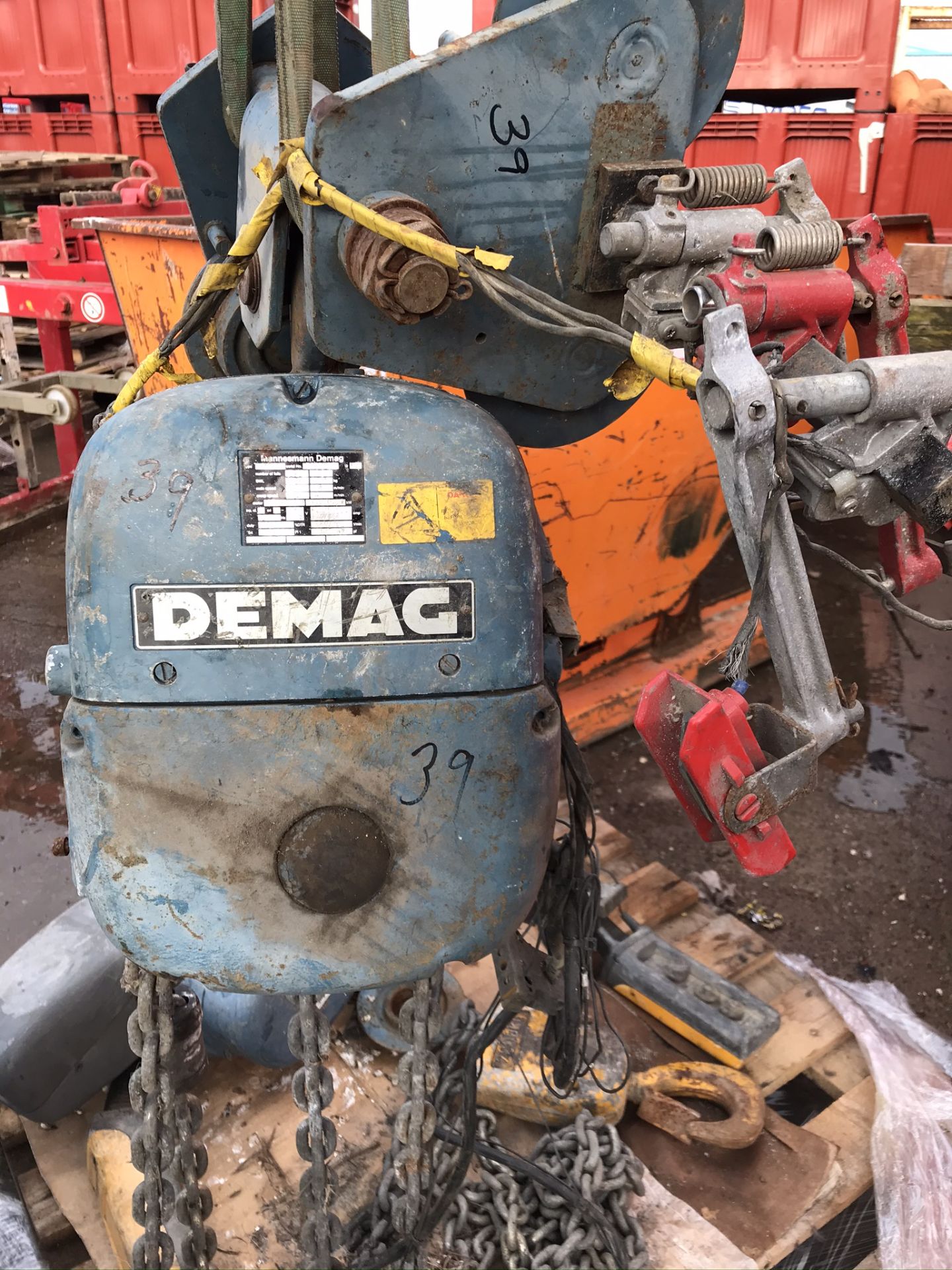 Demag 2 tonne Circa Electric Chain Block c.w trolley