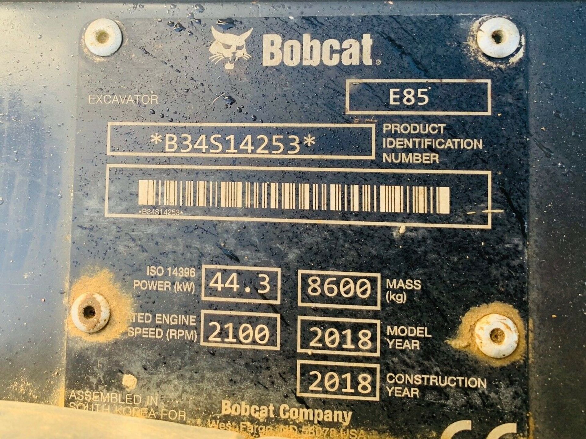 Bobcat E85 Excavator 2018 - Image 11 of 11