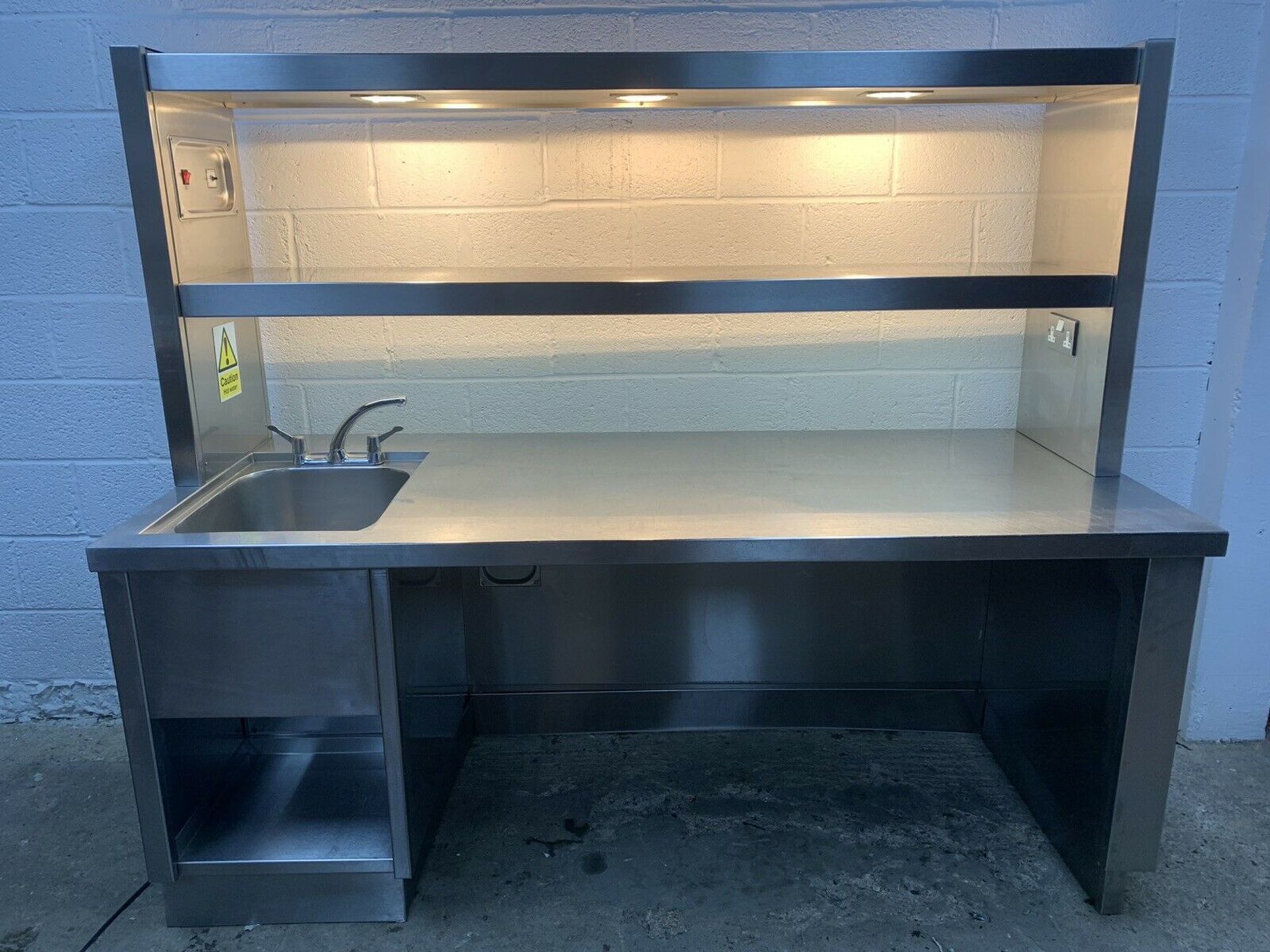 Heavy Duty Stainless Steel Single Bowl Sink With Heated Gantry and Preperation Unit