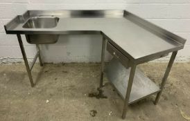 Stainless Steel Single Bowl Sink and Preperation Table